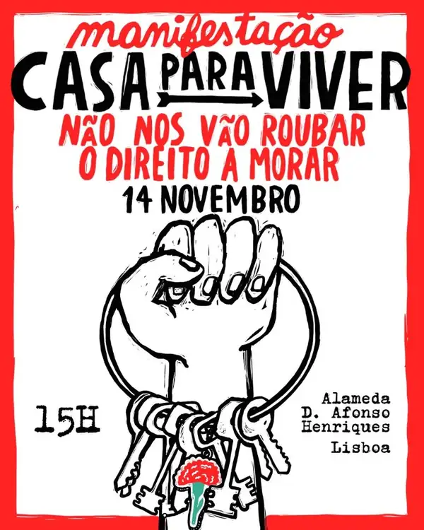 Cartaz da manifestação nacional de 14 de novembro